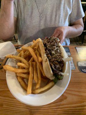 Philly cheese steak and fries