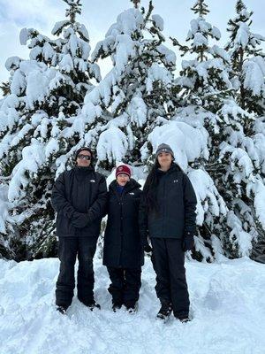 My husband and Me and my Son at Lake Tahoe