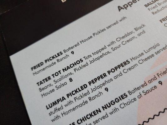 Partial menu