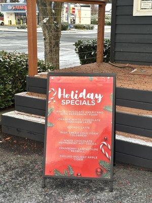 Holiday menu