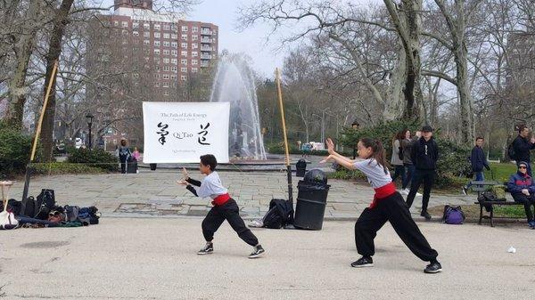 Hung Ga kids perform on the World Tai chi &Qigong day at Grand Army Plaza. 4/28/2018