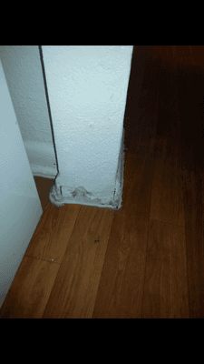 Baseboards rotting from after we flooded