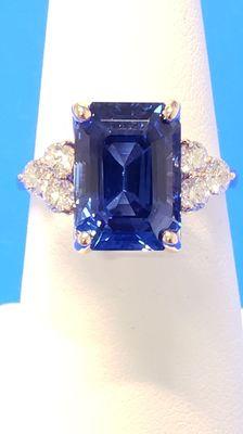 Custo design 7 carat sapphire engagement ring. Lucky guy said yes!