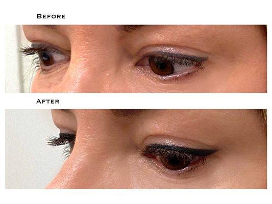 We darkened and refined clients old winged Permanent Eyeliner.