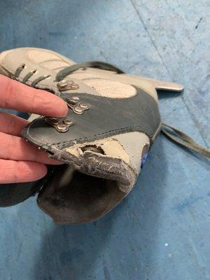 Clearly damaged skates