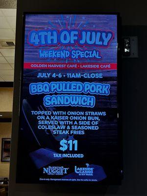 4th of July Specials