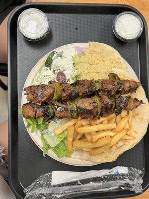 Lamb Souvlaki Platter