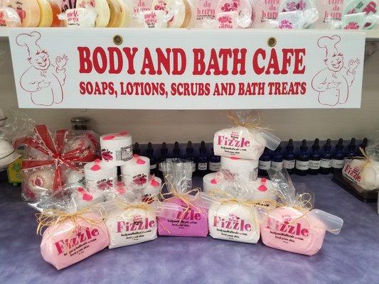 Man A Cure In A Jar, Scrubs, Soaps, Bath Bombs, Fizzle to Feed Your Skin