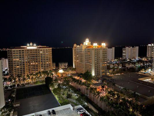 View of Sarasota and in the back of the Golf of Mexico from the roof top of the hotel