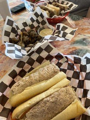 Reading Fair Mushrooms,  Tuna hoagie, Steak Sandwich