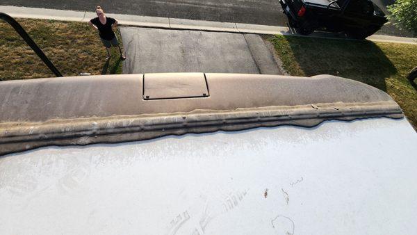 Rear roof of the coach... "recently sealed"