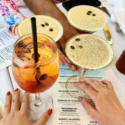 Sangria and espresso martinis