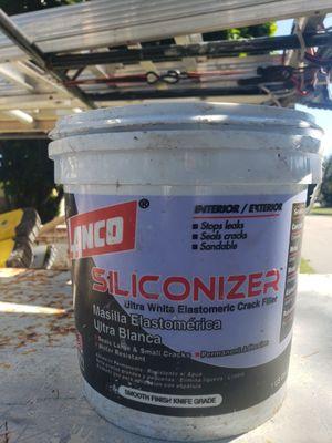 Crazy bee man show me this silicone to seal gaps in the soffit or any crevice where bees can access the attic.