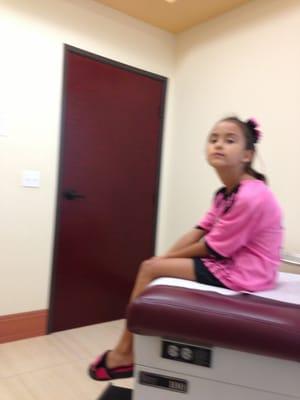 My daughter waiting for the dr.