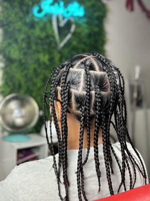 Box braids without extension