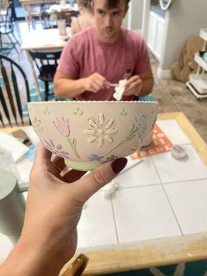 Painting pottery!