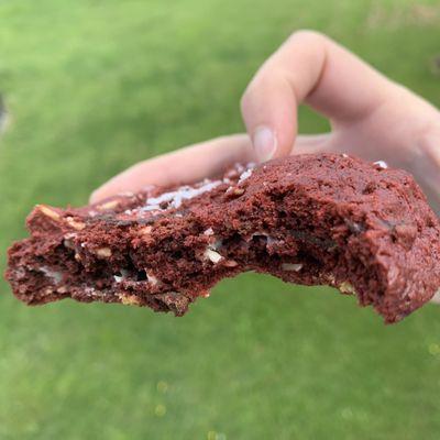 Red velvet rocky road cookie