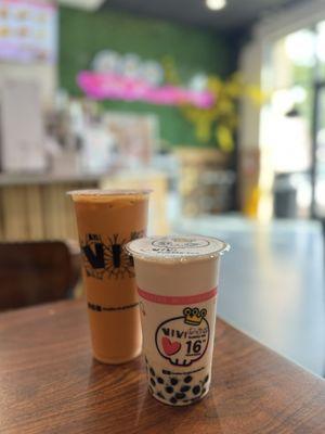 Thai milk tea and Vivi bubble tea