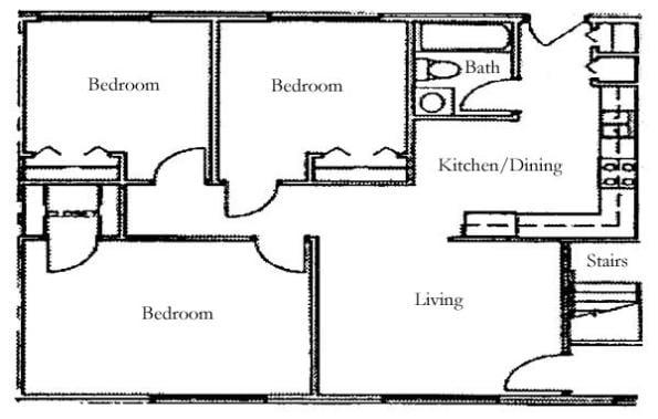 3 Bedroom Apartment Floorplan