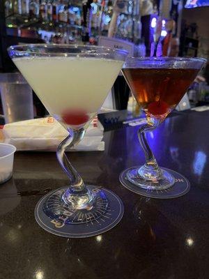 Powell street pear martini (left) and jack-hattan (right)