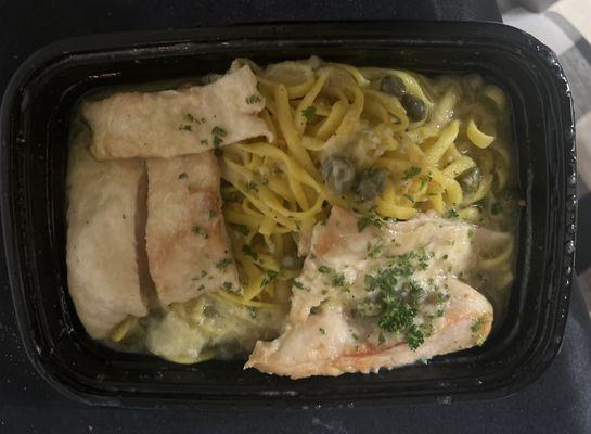 Chicken piccata to go for my son