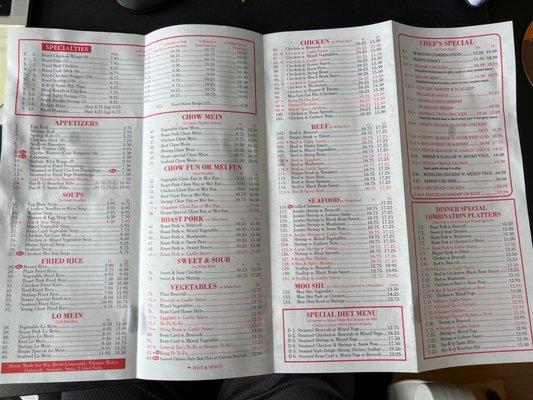 Updated menu 2023