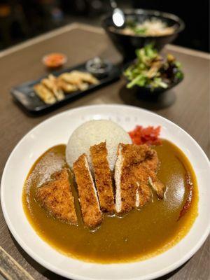 Chicken Katsu Curry + Gyoza + Ramen and side salad. EXCELLENT!