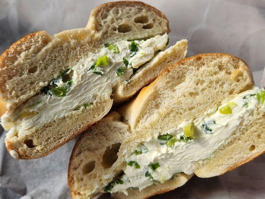 Bagel with Scallion Schmear