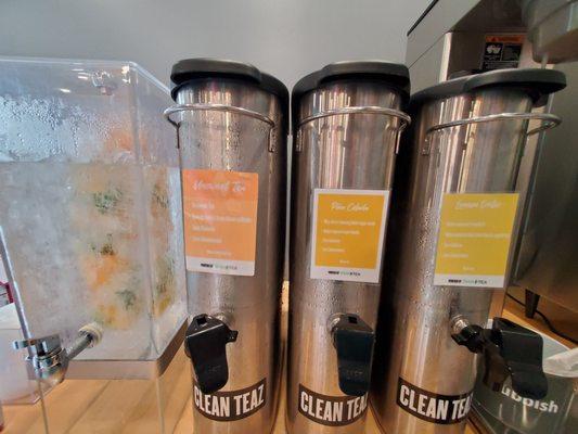 Infused waters and teas available...I highly recommend Pina colada!