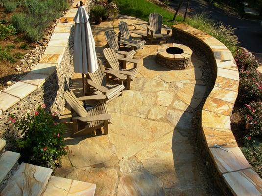 Limestone Patio Dreamscape and Fire Pit