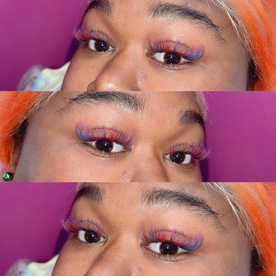 Color Hybrid Lash Extensions