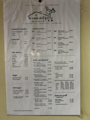 New updated menu...