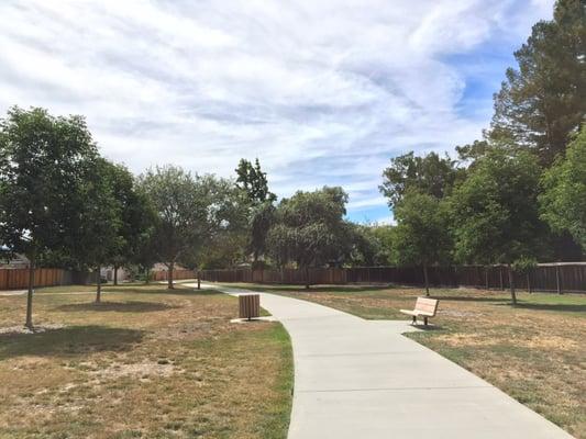 Walking path behind all the houses