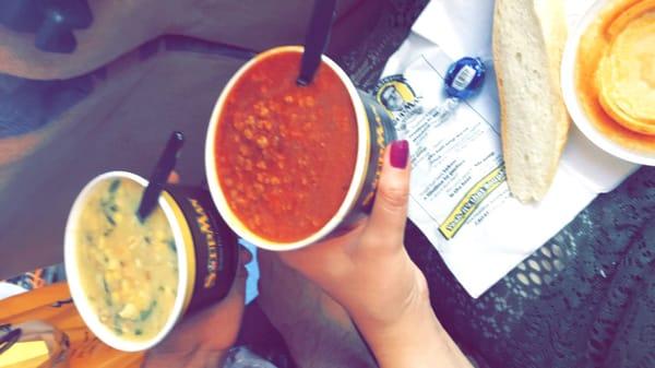 Chicken Corn Chowder & Beef Chili