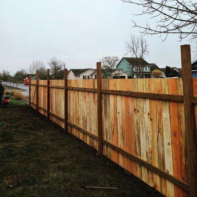 Installation of fence.