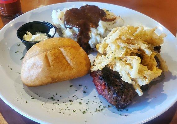 Mondays: Grilled meatloaf and homemade mashed, excellent!