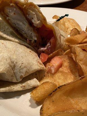 Fish tacos with homemade chips