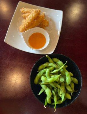 calamari and edamame