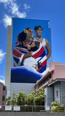 This awesome mural marks the building next to Tammy's Barbershop