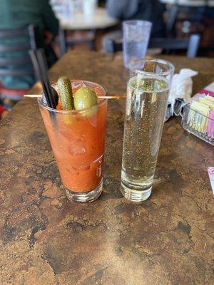 Bloody Mary and Champagne