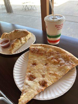 Cheese pizza and garlic bread!