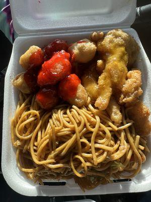 Combo: Chow Mein, Lemon Chicken, Sweet & Sour Pork