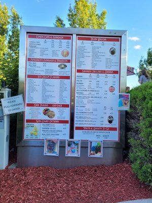 Drive thru menu