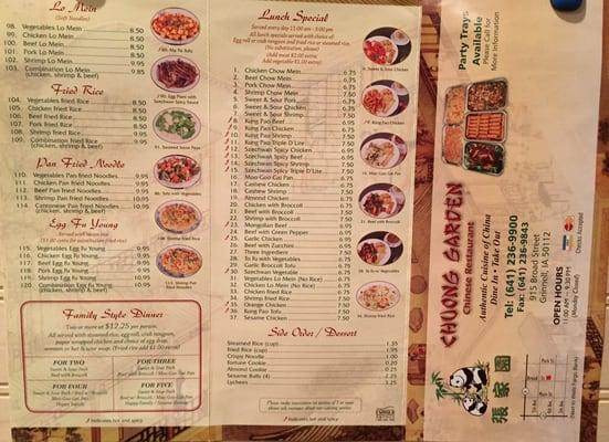 Menu Backside