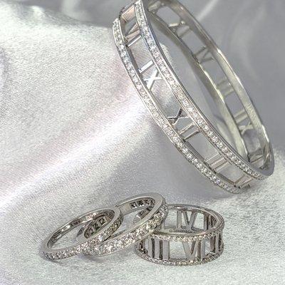 Tiffany & Co. Atlas Bangle and 18K White Gold Rings at Corona del Mar Jewelry