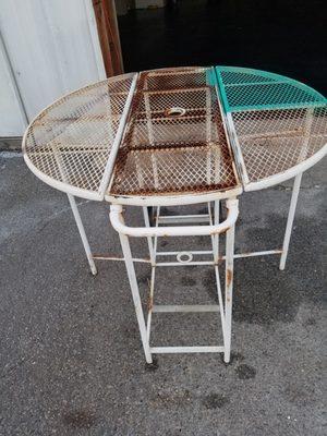 Rusted Retro Patio Table before Blasting and Painting