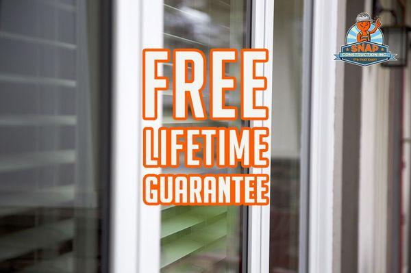 Free Lifetime Craftsmanship Guarantee