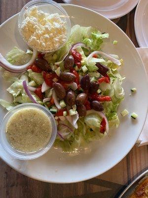 Greek salad with feta on the side