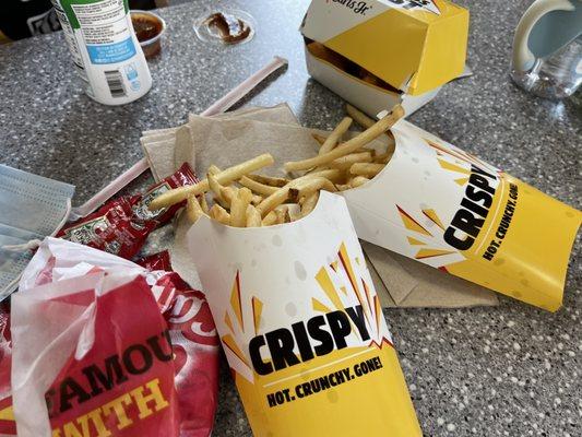 cheese Hamburger and fries