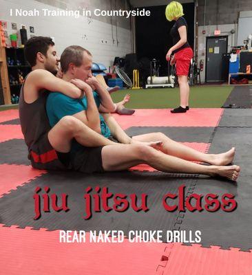 Group jiu jitsu training at I Noah training in Countryside